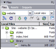 Create Library in Dreamweaver