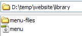 Copy menu files in Dreamweaver